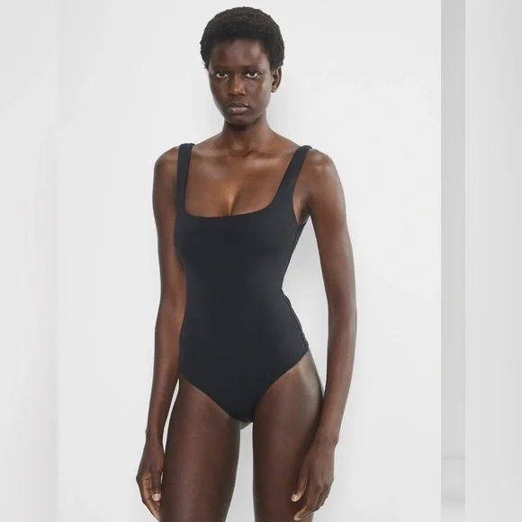 Aritzia Babaton Contour Squareneck Bodysuit, Soft Tan, Size Small - Picture 7 of 11